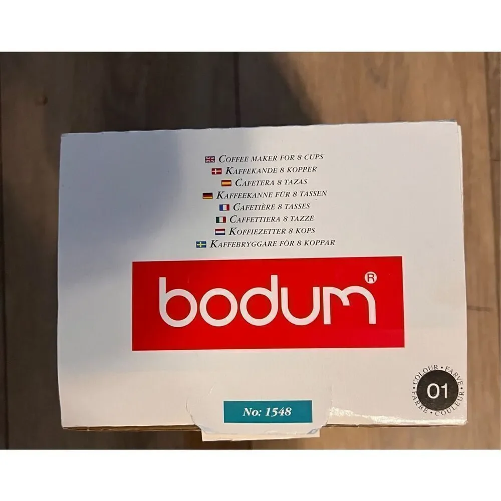 Bodum Brazil 8 Cup French Press Coffee Maker Black Minimalist Gift New In Box